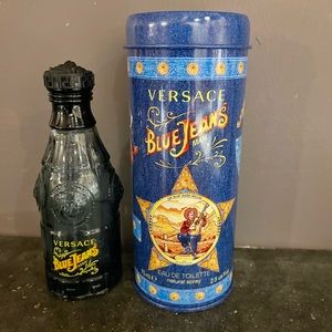 Versace Tin and empty Bottle Versace Blue jeans - for decoration or collection